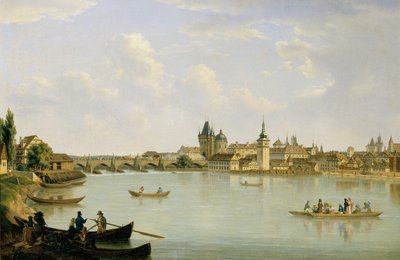 View of Prague with the Moldau Bridge (Charles Bridge) by Alois von Saar