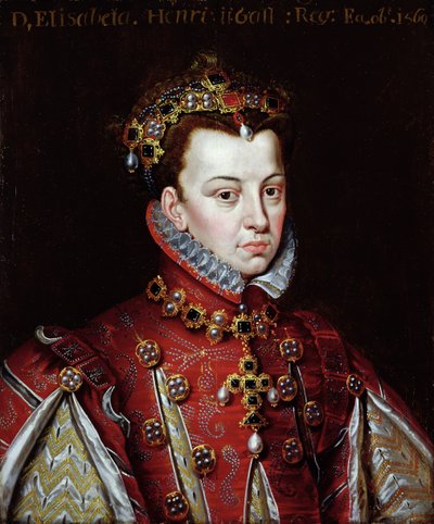 Portrait of Elizabeth de Valois (1545-68) Queen of Spain by Alonso (studio of) Sanchez Coello