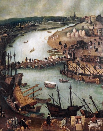 The City of Seville (detail) by Alonso Sánchez Coello