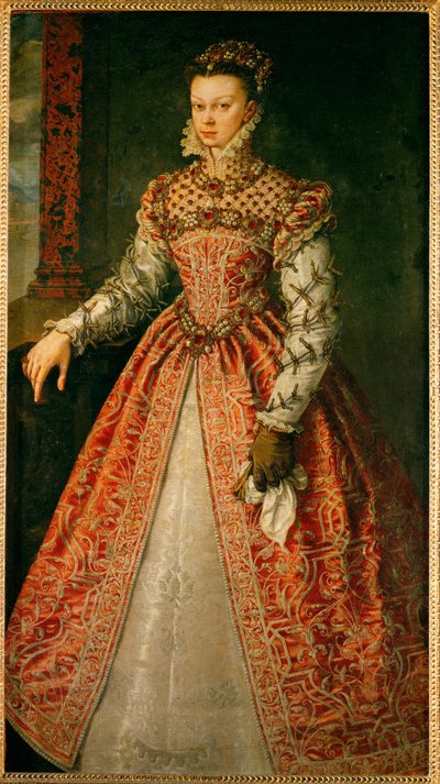 Elisabeth of Valois, daughter of Henri II and Catherine of Medicis by Alonso Sánchez Coello