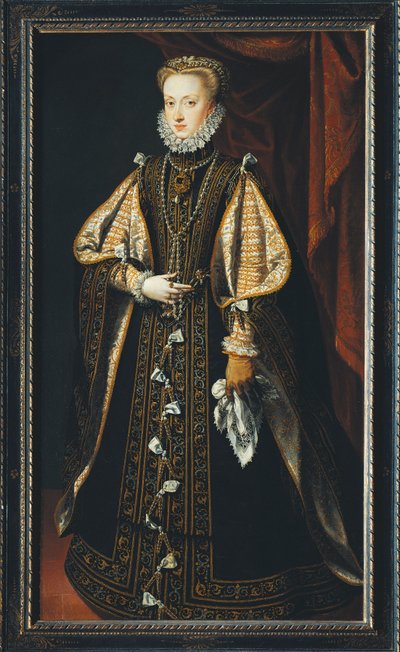 Portrait of Anna of Austria Queen consort of Spain and Portugal by Alonso Sánchez Coello