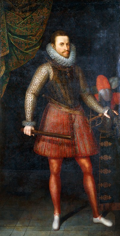 Portrait of the Archduke Albert, Standing Full-length Holding a Baton by Alonso Sánchez Coello