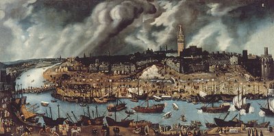 The Port of Seville by Alonso attr. to Sanchez Coello