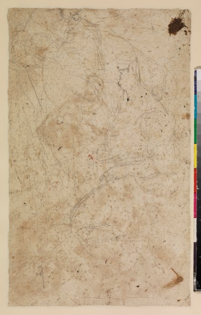 Figure studies with a kneeling woman in profile by Alonso del Arco