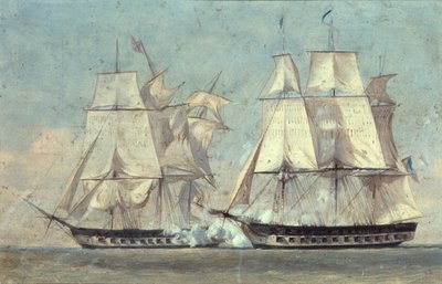 Battle between the United States and the Macedonian, October 25, 1812 by Alonzo Chappel