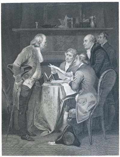 Drafting the Declaration of Independence in 1776, 1859 by Alonzo Chappel