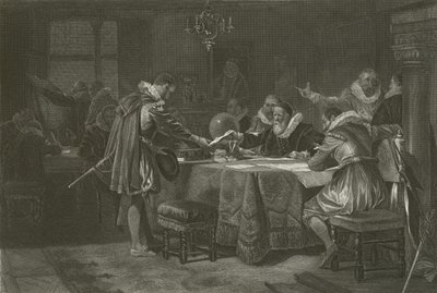 Henry Hudson Receiving His Commission from the Dutch East India Company by Alonzo Chappel