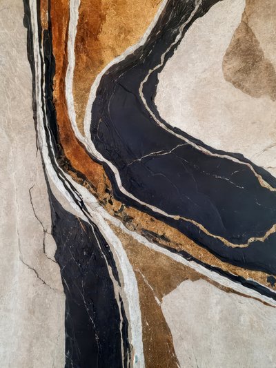 Black Gold Marble Flow by Alpenglow Workshop