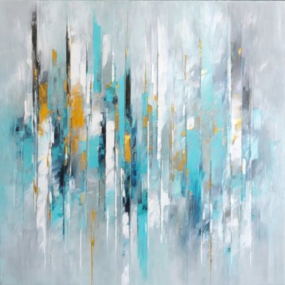 Dynamic Teal Gold Abstract by Alpenglow Workshop