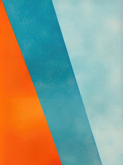 Geometric Blue Orange by Alpenglow Workshop