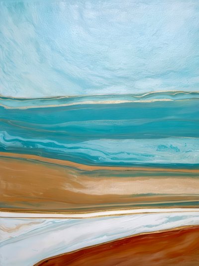Serene Coastal Abstract by Alpenglow Workshop