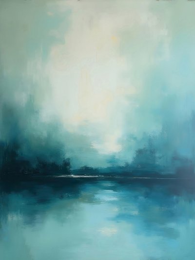 Serene Misty Lake by Alpenglow Workshop