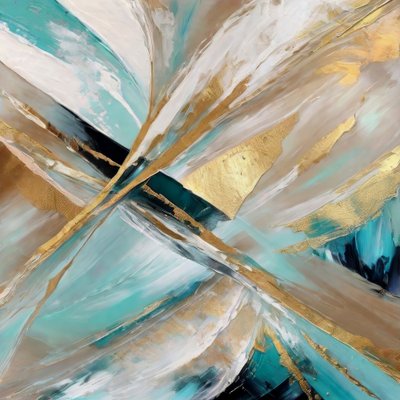 Shimmering Teal Gold Abstract by Alpenglow Workshop
