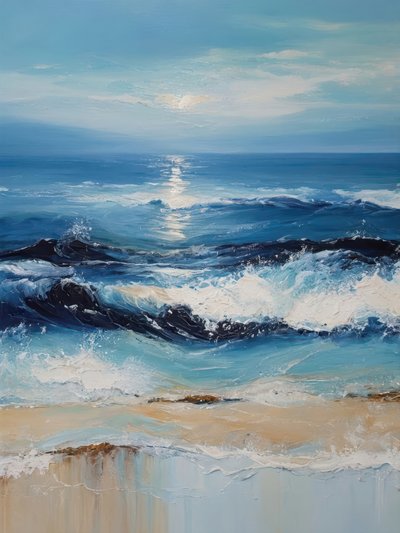 Sunlit Ocean Waves by Alpenglow Workshop