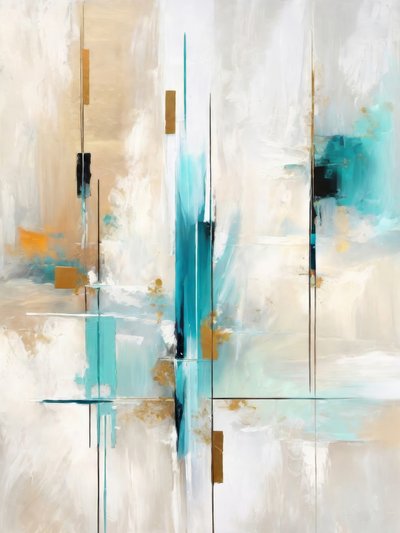 Teal Gold Abstract Flow by Alpenglow Workshop