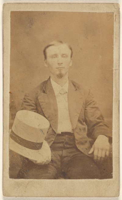 Unidentified Man with Goatee Holding a Top Hat by Alphesu M. Lyons