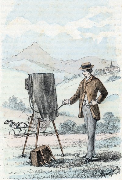 Hobby of the high society and the bourgeoisie: the practice of photography in amateur (amateur photographer) Engraving from 
