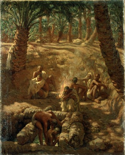 Berbers at an Oasis Well by Alphonse Etienne Dinet