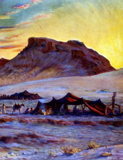 Group of Arab Nomads in the desert by Alphonse Etienne Dinet