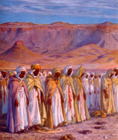 Illustration Depicting Moslem Arab Pilgrims En-route to Mecca by Alphonse Etienne Dinet