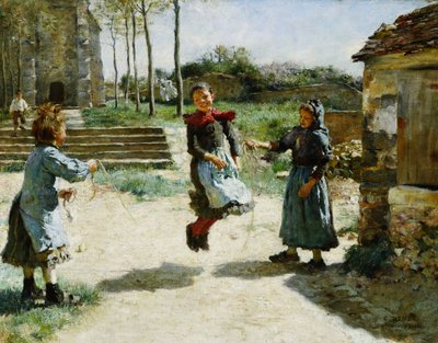 Little Girls Jumping Rope by Alphonse Etienne Dinet