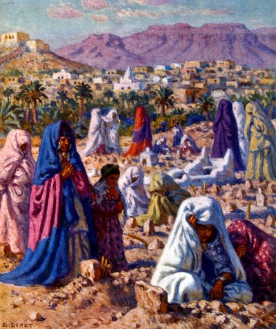 Moslem cemetery in North Africa by Alphonse Etienne Dinet