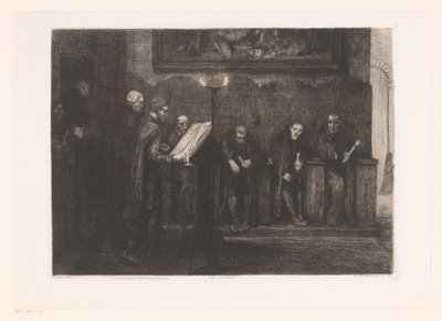 Eight Men Around a Lectern by Alphonse Legros