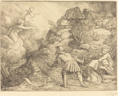 Allegory of the Peasant and Fortune by Alphonse Legros