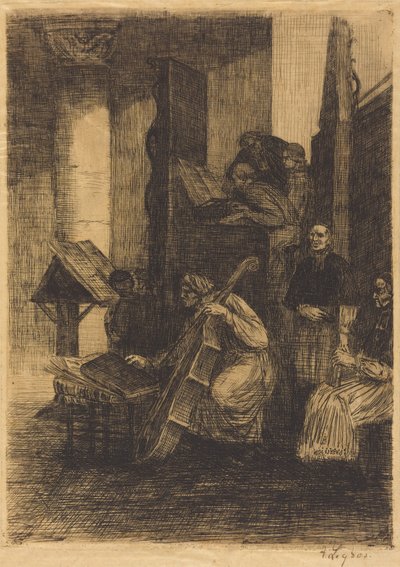 Choir in a Spanish Church by Alphonse Legros