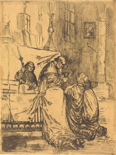 Communion in the Church of Saint Medard by Alphonse Legros