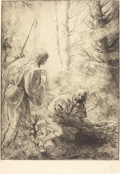 Death and the Woodcutter, 2nd Plate by Alphonse Legros