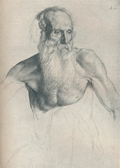 Study of an Old Man with a Long Beard by Alphonse Legros