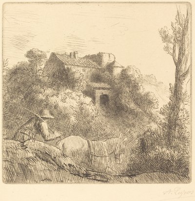 Farm on a Hill by Alphonse Legros