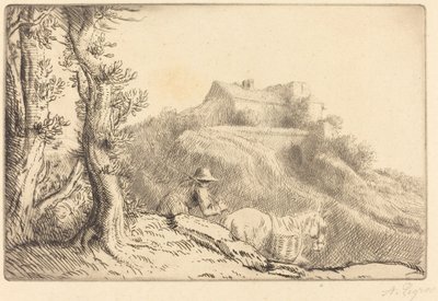 Farm on a Hill by Alphonse Legros