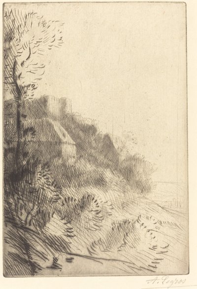 Farm on a Hillside in Sunlight by Alphonse Legros