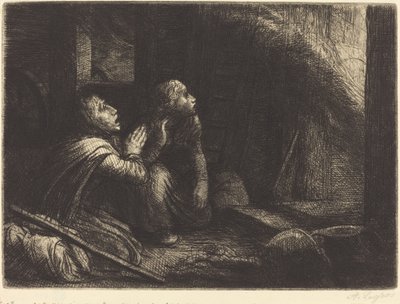 Fire, 3rd plate by Alphonse Legros