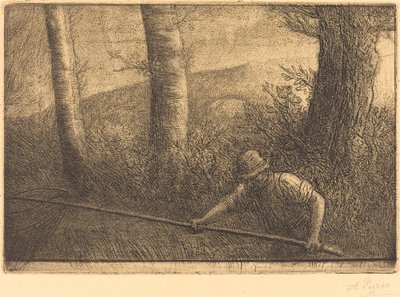 Fisherman with a Hoop-net by Alphonse Legros