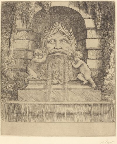 Fountain: Grotesque, Children and Basin by Alphonse Legros