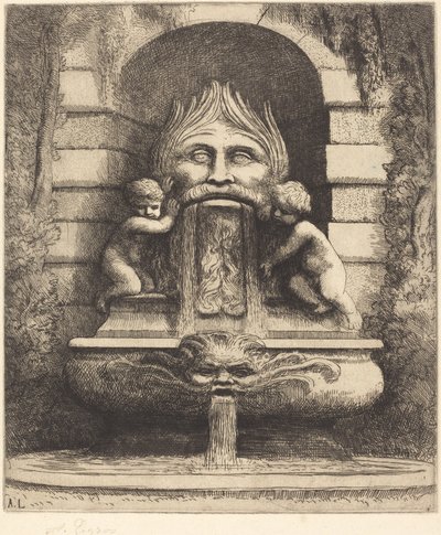Fountain: Grotesque, Children and Basin by Alphonse Legros