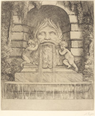 Fountain: Grotesque, Children and Basin by Alphonse Legros