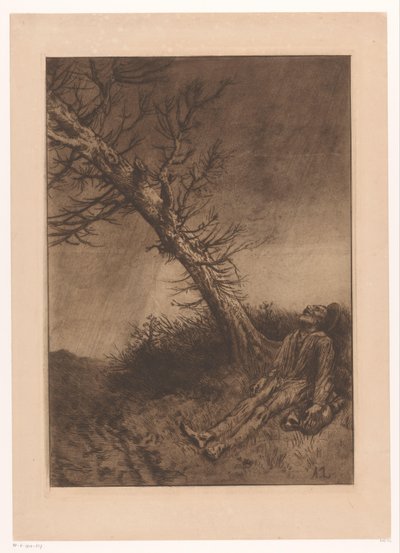 Dead Old Man Under a Tree by Alphonse Legros