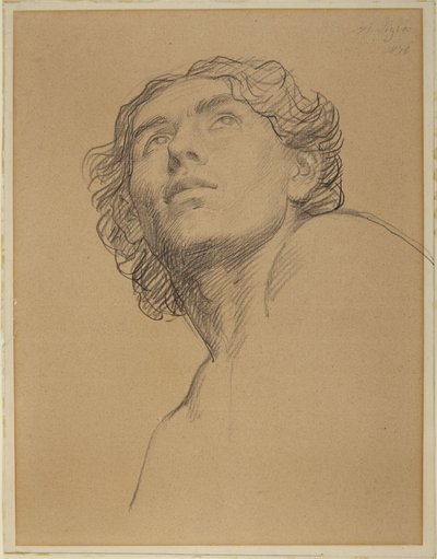 Head of Youth Looking Up by Alphonse Legros