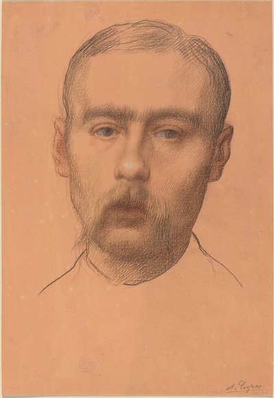 Head of a Man (Possible Portrait of Professor E.D. Adams) by Alphonse Legros