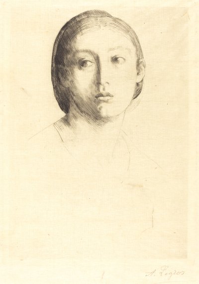 Head of a Young Girl by Alphonse Legros