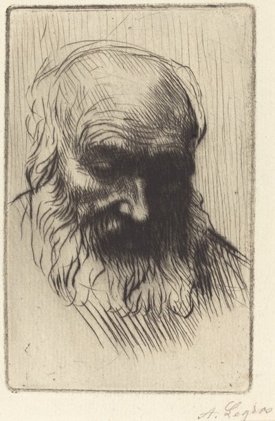Head of an Old Man by Alphonse Legros