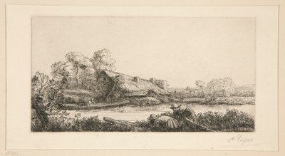 The Farm on the River: Evening Effect by Alphonse Legros