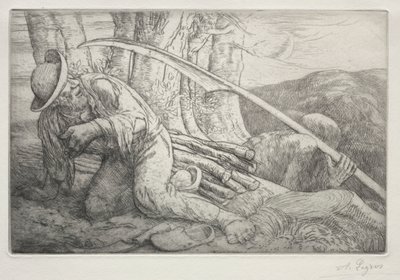 Death and the Woodcutter (5th Plate) by Alphonse Legros