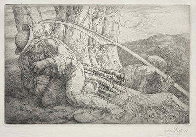 La Mort et le Bûcheron (5th Plate) by Alphonse Legros
