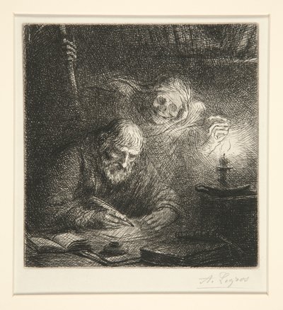 Death and the Philosopher by Alphonse Legros