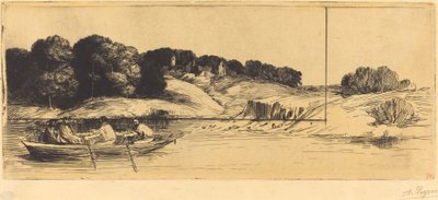 Landscape with Boat, 1st plate by Alphonse Legros
